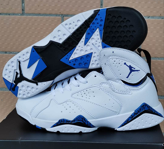 2020 Air Jordan 7 Retro White Blue Shoes - Click Image to Close